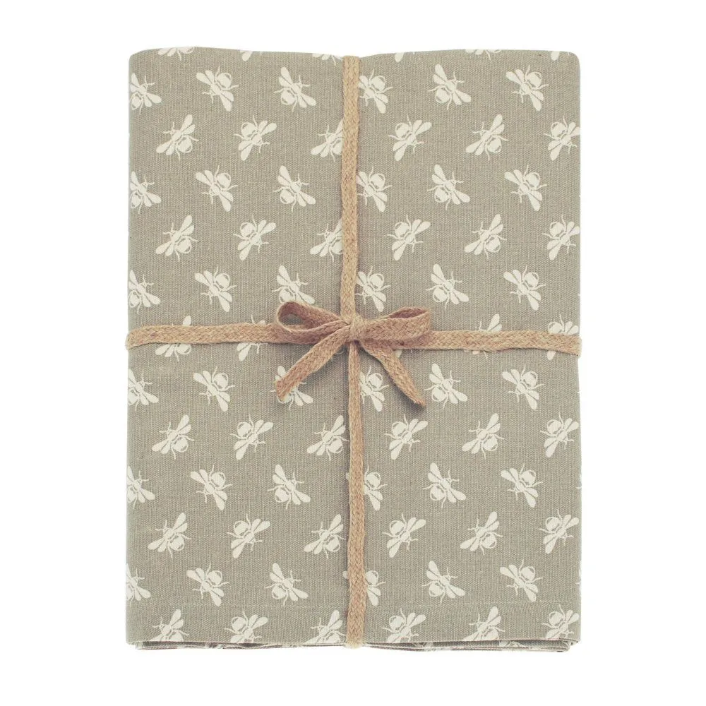 Walton & Co. 230 x 130cm Natural Bee Tablecloth