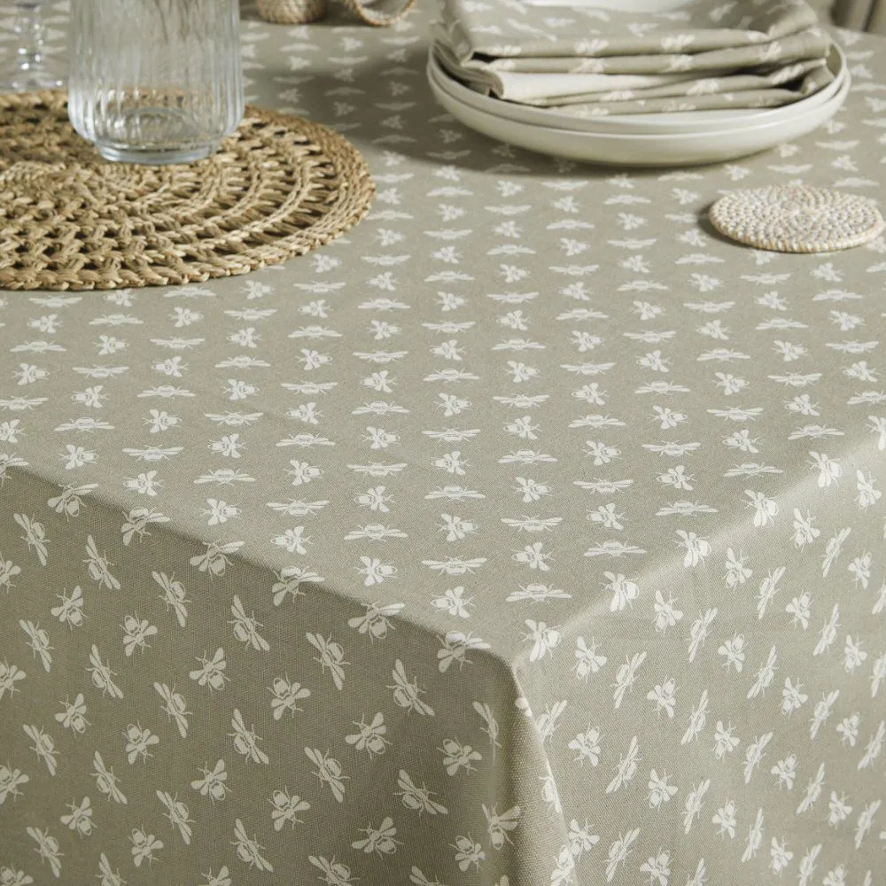 Walton & Co. 230 x 130cm Natural Bee Tablecloth