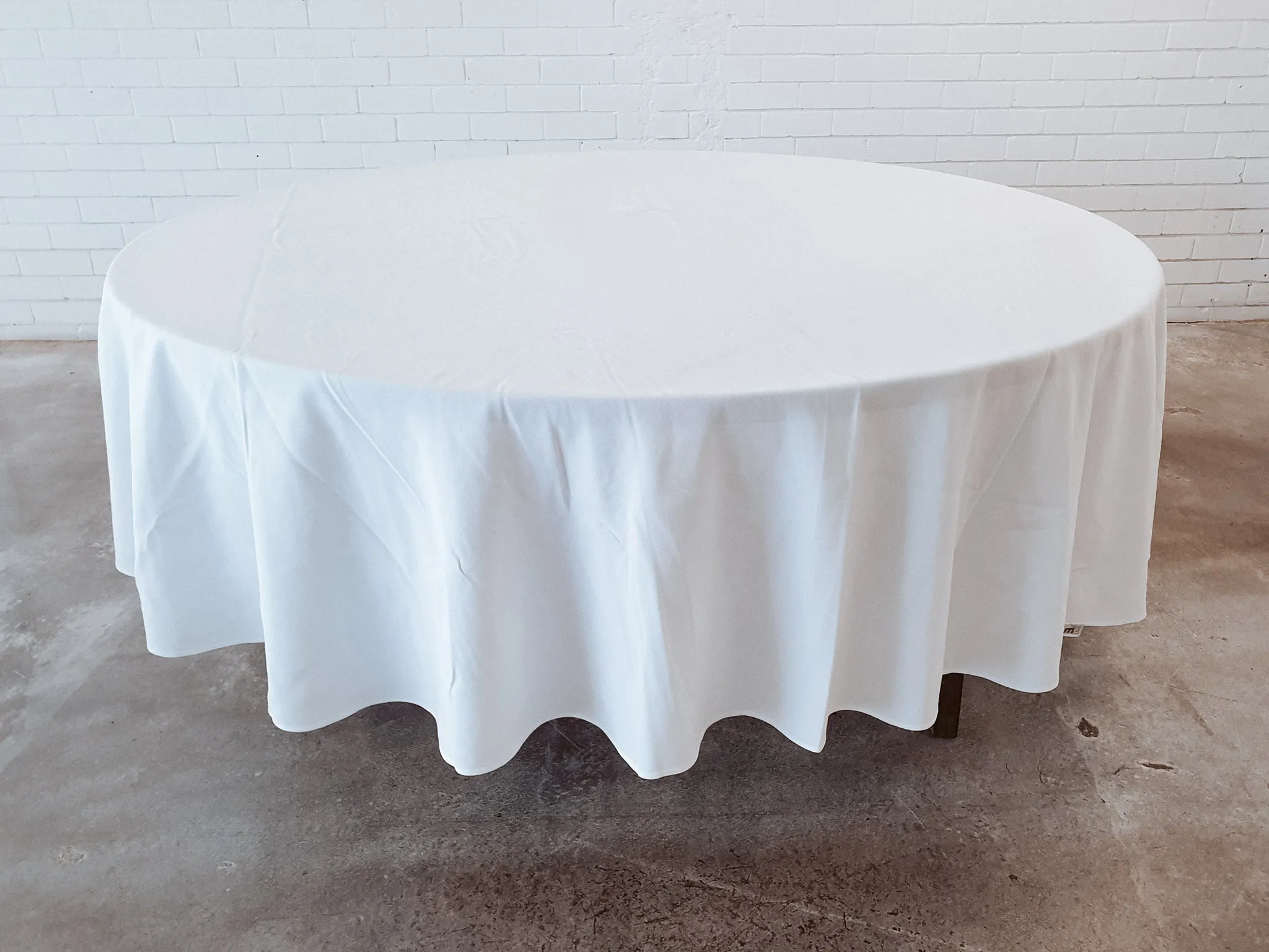 White 3m Round Tablecloth