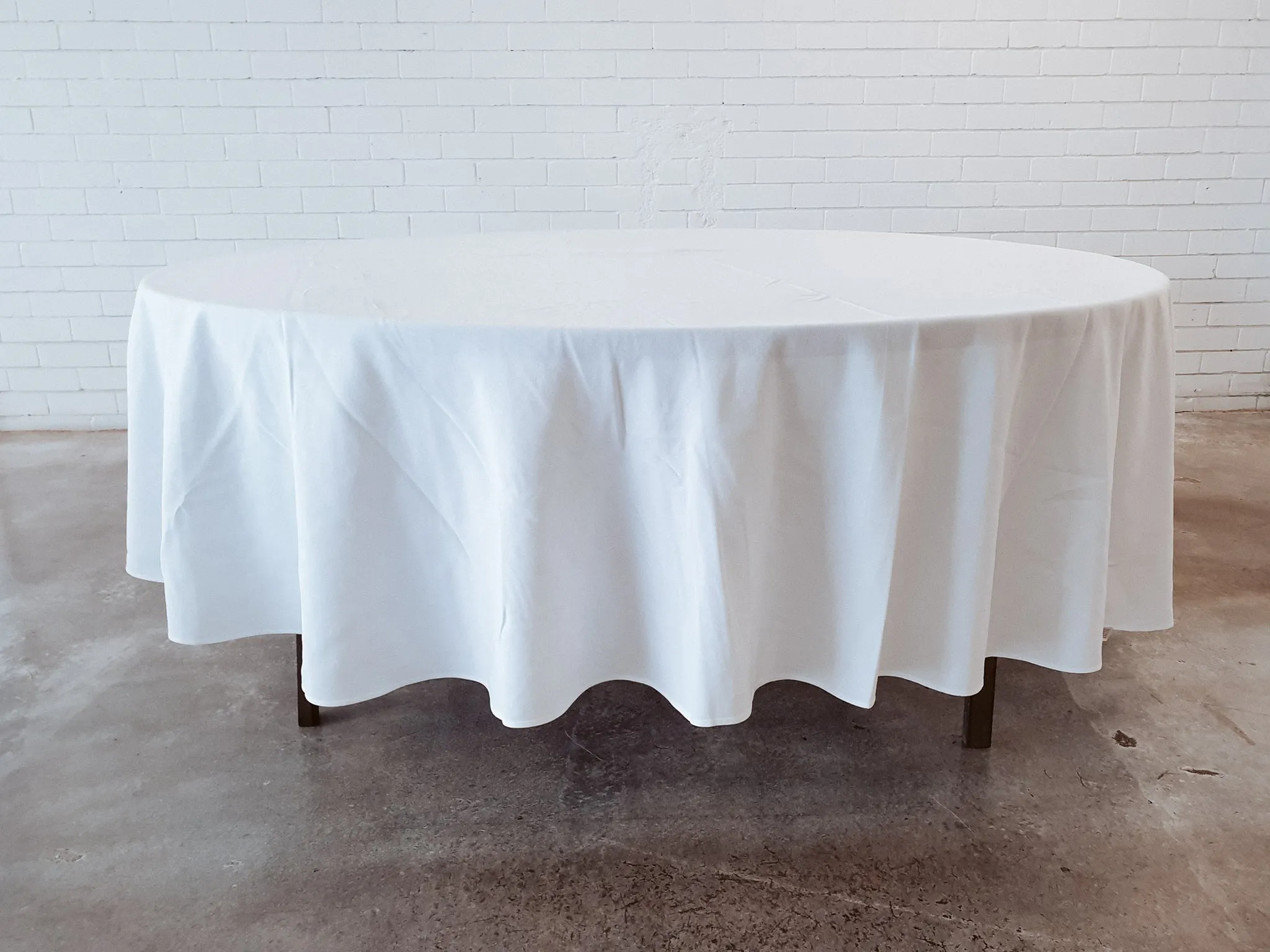 White 3m Round Tablecloth