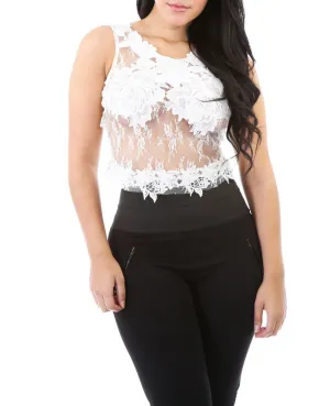 White Not Enough Lace Top